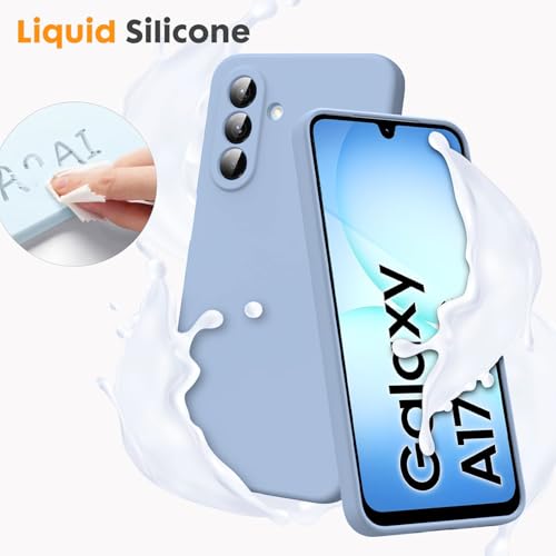 Image of DIZORO Microfiber Candy Case for Samsung A17 5G Smooth Touch Cushion Liquid Soft Silicone Gel Rubber Phone Cases Non-Slip Full Body Protective Shockproof Back Cover -Carolina