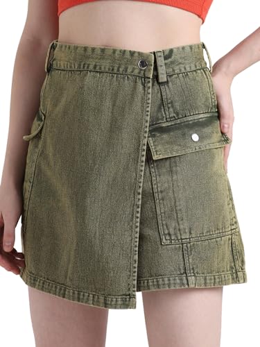 Image of ONLY Women High-Rise Denim Cargo Skort