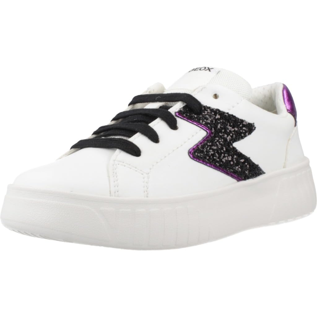 Geox J MIKIROSHI Girl A, Girls’ Sneaker, White/Purple,