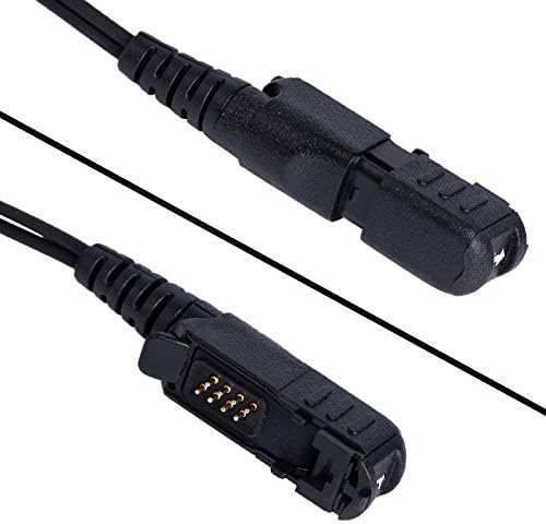 Miniatura 2 de Klykon XPR3300e Auricular PTT Mic para Motorola XPR3500 XPR3500e XPR3000 XPR3300 Walkie Talkie Radio de 2 vías con 2 cables de vigilancia de