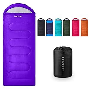 Coolzon Outdoor Sleeping Bag for Camping, for 3-4 Seasons, Adult Blanket, Small Packed Size, Ultralight Carry Bag, Soft, Thick and Warm, for Outdoor Camping, Travel, Hiking