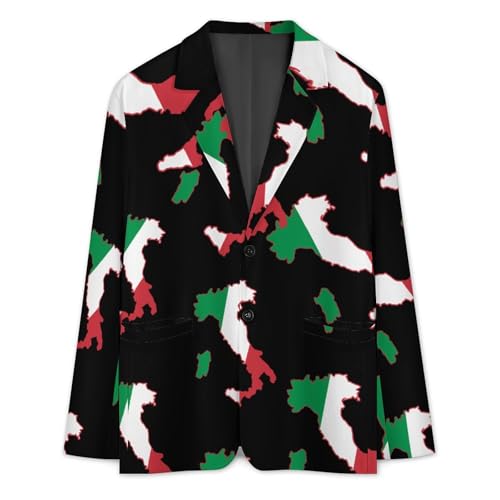 Italia Italy Italian Map Flag Mens Blazer Suit Jacket Lightweight Slim Fit Casual Coat3
