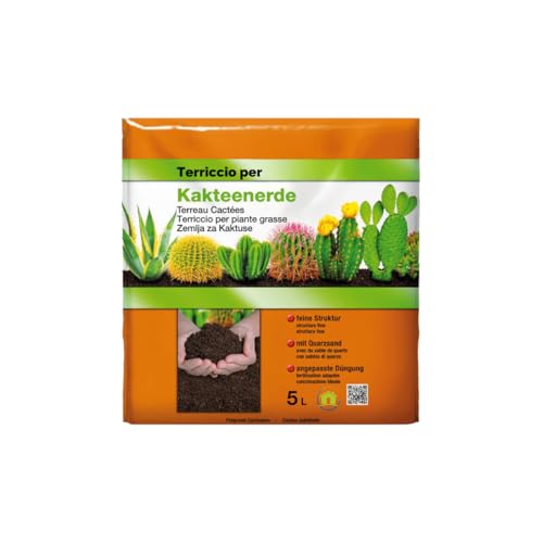 Gardenhome® Terriccio per Piante Grasse, cactus e succulente, previene ristagni d'acqua, con sabbia silicea