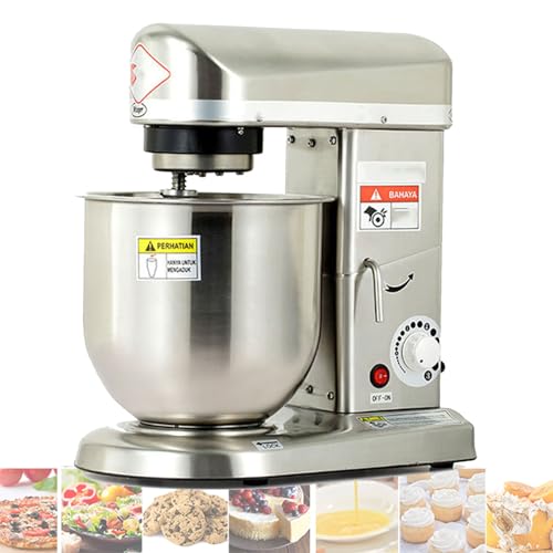 Commercial Stand Mixer, Tilt-Food Mixer, 3-in-1 Cake Mixer, Kitchen Electric Standing Mixer with Dough Hook, Whisk, Beater Stainless Steel (10L)
