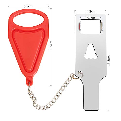 Tragbares Sicherheitsschloss, Hillylolly Reisetürschloss, Reiseschloss Tür, Door Lock Without Drill, Sicherheitstürschloss, Zusätzliches Schloss für Schule Zuhause, Hotel, Frauen, Reisen, Rot