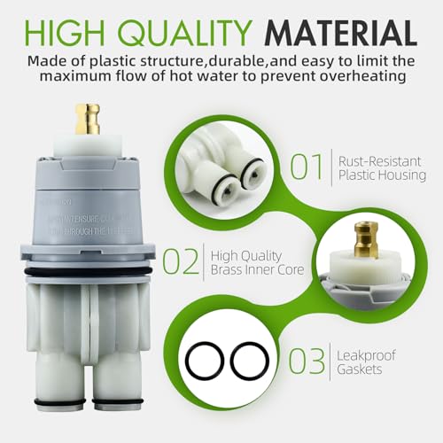 RP46074 Shower Cartridge for Delta MultiChoice 13/14 Series Shower Faucet Single Handle, Replacement MultiChoice Pressure Balance Cartridge, Including RP22734 Bonnet Nut by BUWTIQ - Image 3