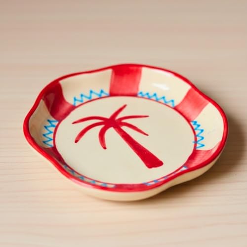 Image of WEAVING HOMES Palm Handmade Dessert Plate, Size: 11 cm Microwave & Dishwahsher Safe (Set of 1)