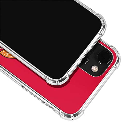 Skinit Clear Phone Case Compatible with iPhone 13 - Officially Licensed NHL Chicago Blackhawks Solid Background Design