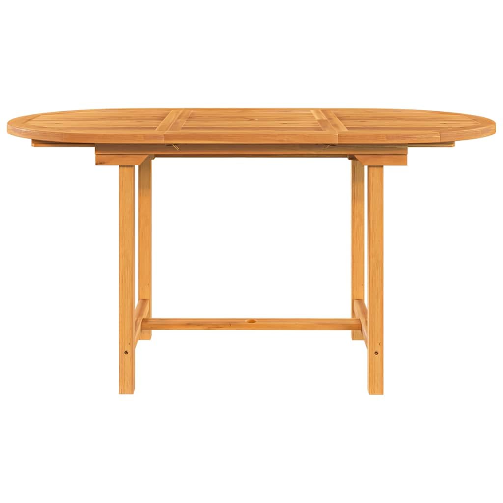 Tavolo da giardino allungabile in legno di teak massiccio, 110-160 x 80 x 75 cm, con foro per ombrellone per terrazze e giardini