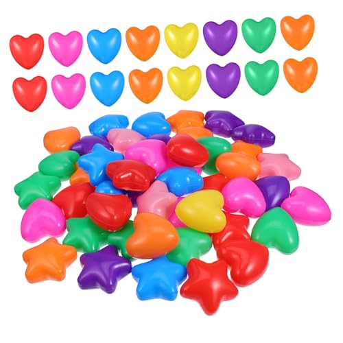 Balles de jeu épaisses en forme d'étoile et cœur pour piscine à balles enfant, lot de 100