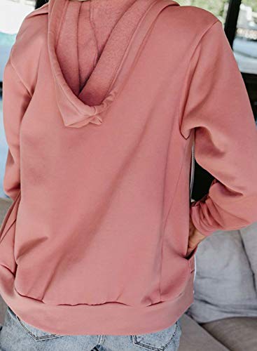 Acelitt Women Ladies Fashion Fall Long Sleeve Full Zipper Hooded Sweatshirts Hoodies Pink Medium #TOP4