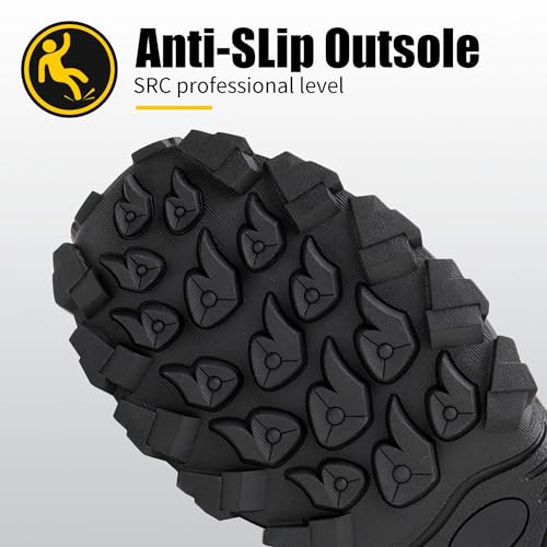 Steel Toe Work Boots for Men: Slip Resistant Mens Safety Shoes Indestructible Construction - Comfortable Breathable Working Footwear4
