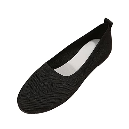 Ladies Fashion Solid Color Breathable Mesh Shallow Mouth Comfortable Flat Casual Shoes Womens Slip
