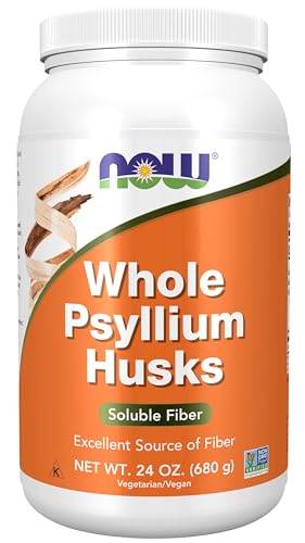 NOW Supplements Whole Psyllium Husks Non-GMO Project Verified Soluble Fiber 24-Ounce