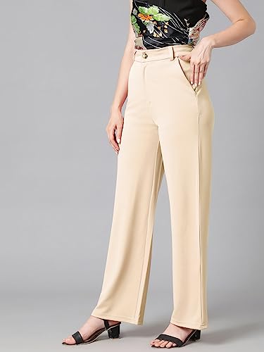 KOTTY Women's High Rise Cotton Blend Relaxed Fit Trousers - Image 6