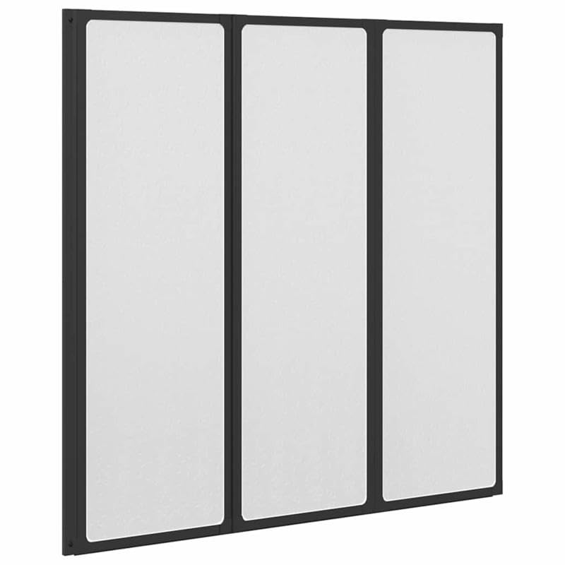 Mampara de ducha de aluminio, color negro, 120 x 2 x 117 cm, moderno y duradero para cabinas de ducha y puertas, solución estable para zonas húmedas