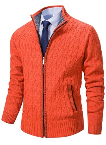 XinYangNi Men's Full Zip Cardigan Sweater Slim Fit...