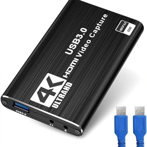 キャプチャーボード （HDMI 4K 60FPS入力 4K 60FPSパススルー、HD HDMI 1080P 60FPS ゲーム録画・HDMIビデオ録画）USB3.0 4K HDMI キャプチャーボード ビデオキャプチャーボード Windows/…対応のサムネイル