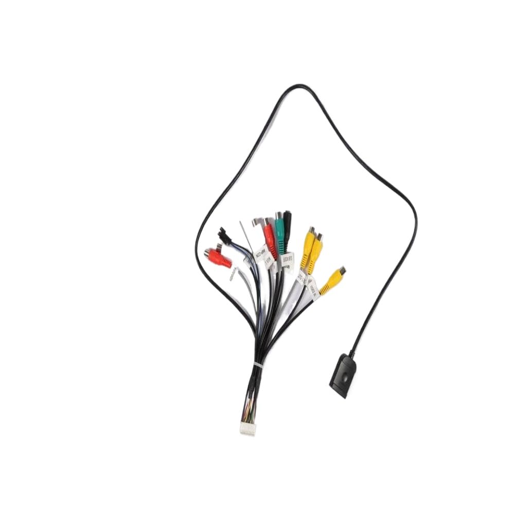 Adaptateur de Sortie RCA 20 Broches avec Microphone Compatible avec Certaines autoradios Android