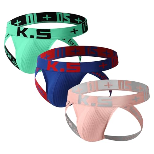 Mens Jockstrap, Soft and Breathable Cotton Pouch Mens Athletic Supporter Jockstrap Underwear