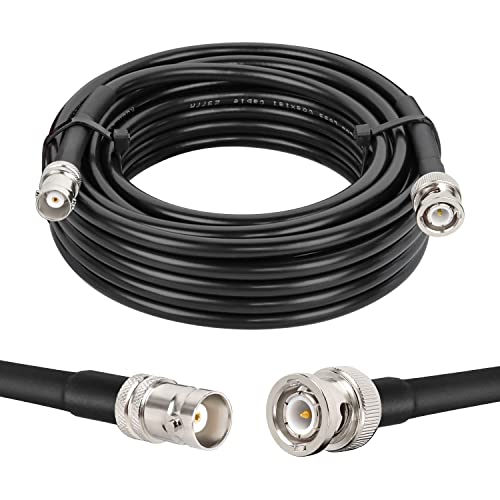MOOKEERF BNC Male to BNC Female Coaxial Cable 50 ohm RG8X Coax Ultra Low Loss for Antenna, RF Radio, Modem, Oscilloscope, Spectrum, Analyzer, Signal Generator (20FT)
