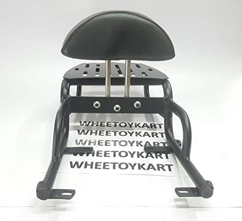 Image of Bike Harley Style Backrest Support Pillion Black Cushion Back Rest Full Black Bar for Bullet Bike Enfield Classic 350 (THUNDERBIRD BACKREST)