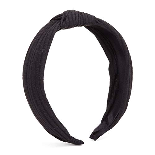 MHDGG Knot Turban Headband - Wide Elastic Hair Accessories for Women and Girls, Black