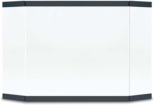 Pilgrim Home and Hearth - Pantalla de cristal plegable para chimenea, color negro