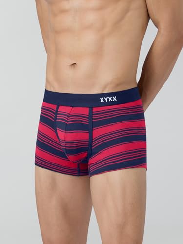 Image of XYXX Men's Streax Super Combed Cotton Regular Fit Striped Trunks with No Marks Waistband