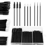 150 Disposable Mascara Wands & Lip Wands Set, 50 Eyelash Brushes, 50 Lip Brushes, 50 Micro Brushes with Organizer Box, Makeup Tool Kit for Eyelash Extensions