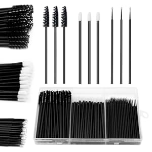 150 Pcs Disposable Mascara Wands Lip Wands Set, 50 Pcs Eyelash Brush 50 Pcs Lip Brush 50 Pcs Micro Brushes with Organizer Box, Makeup Tool Kit for Eyelash Extensions Lip