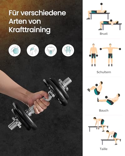 SONGMICS Hanteln Set – verstellbar, Gusseisen, Home-Gym Basics – Bild 4