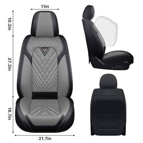 Image of Front Seat Covers for Ford Transit 150 /250 /350 Van 2015-2026, Gray-Black