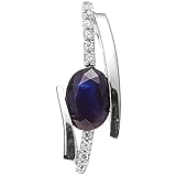 Anhänger Saphir & Brillanten, 585 Weißgold | 100% Neuware und ungetragen | Anhänger, 585/- Weißgold, 1 blauer Safir, 10 Diamant-Brillanten, 0,05 ct., - Feinbearbeitung gut.