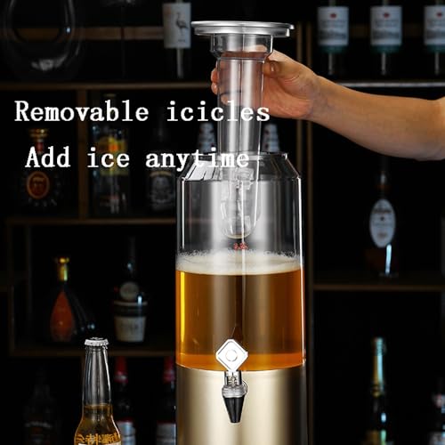 Dispensador de torre de cerveza con núcleo de hielo y luz LED, barril de mesa de 3 litros de capacidad para fiestas en el hogar y bares