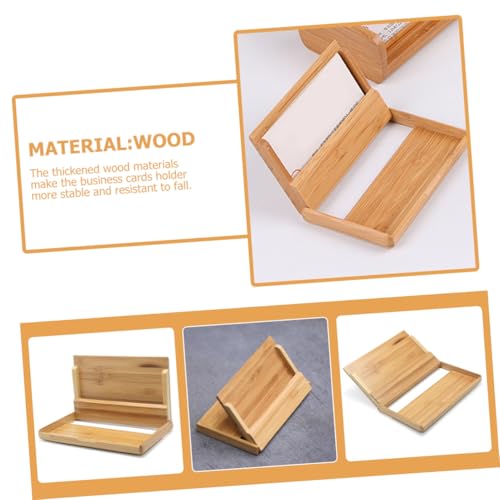 Boîte à cartes de visite en bois robuste avec support rigide compact