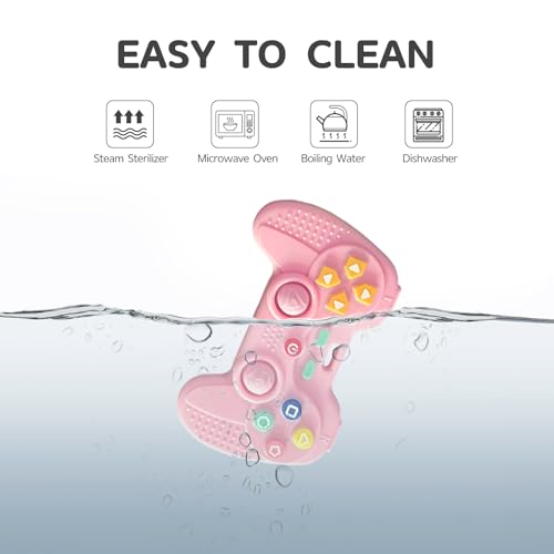 Image of Hooku Silicone Teething Toys for Babies 0-6 Months, Teethers for Babies 6-12 Months, Remote Teether for Baby, Sensory Toys for Babies, Baby Chew Toys
