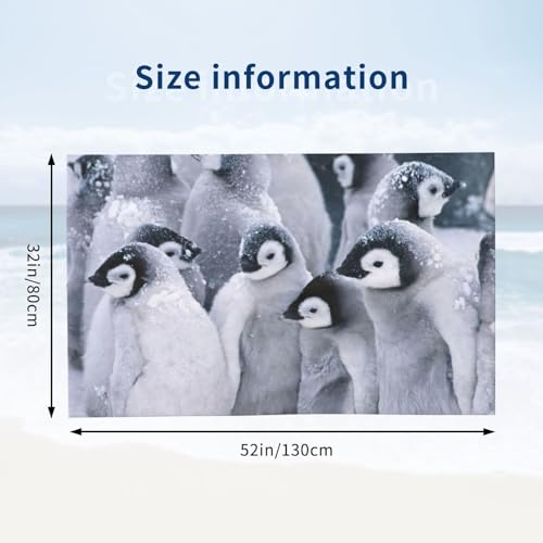 Serviette de bain pingouin microfibre ultra absorbante et séchage rapide