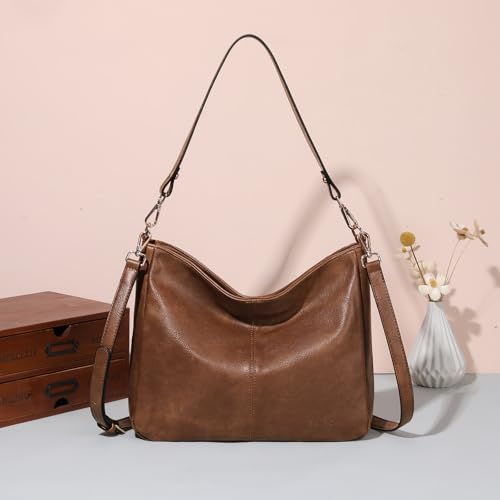 Bolso Hobo de cuero suave para mujer miniatura 3