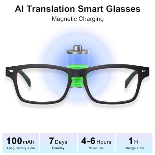 Image of GenXenon AI Glasses for Men Women, AI Translator Powered by ChatGPT with Real-Time Translation(160+Languages), UV400 Photochromic Lenses Smart Sunglasses, Bluetooth Glasses for Travel /Business /Study