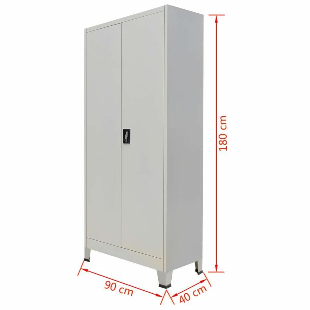 Aufbewahrungsschrank aus Metall, 2 Türen, Schrank, Kleiderschrank, Regale, Schließfach, Stahl