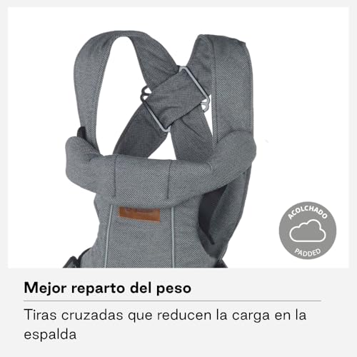 Miniatura 6 de Jané Dual, Mochila Portabebé Ergonómica,Desde Nacimiento Hasta 15 Kg, 3 Posiciones, Transpirable Y Acolchado, Gris