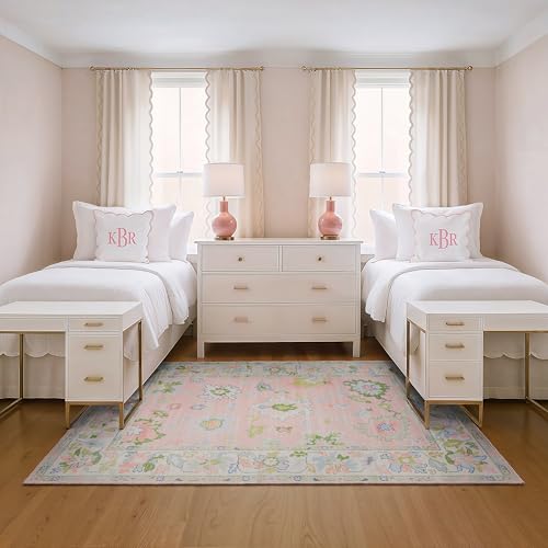 Tapete oriental impreso 9'10" x 12' lavable máquina miniatura 6