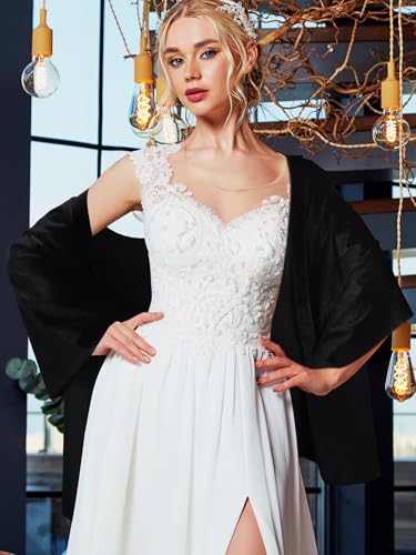 Geyoga Women Velvet Scarfs Shawls and Wraps for Evening Dresses Wedding Shawl Wraps Bridal Scarve4