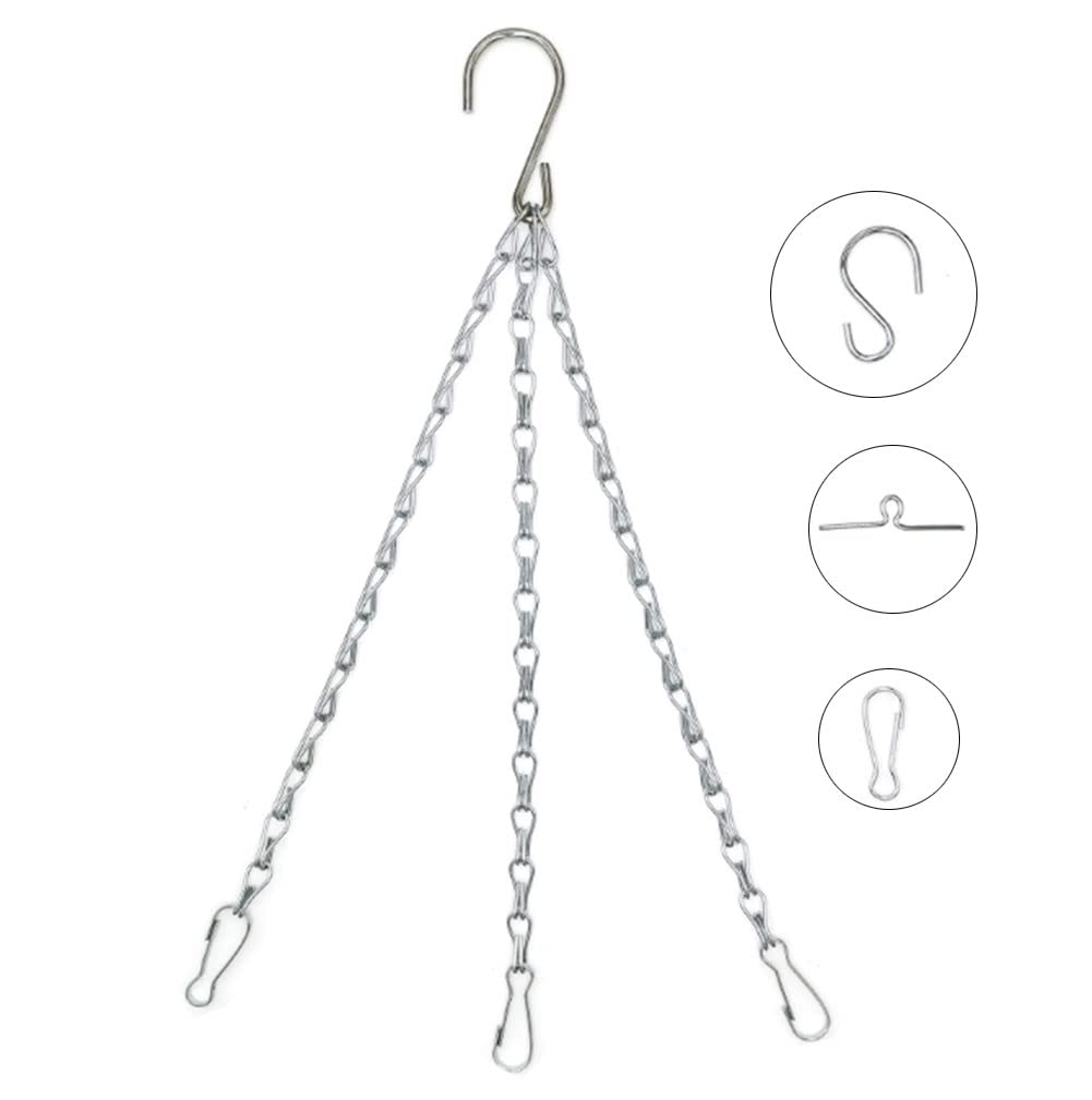 Cadenas Para Colgar Macetas (4 Unidades, 40cm) - Metal Plateado