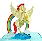 cutpopup unicorn birthday pop up card, 3d popup greeting cards, 3d birthday card with blank note, handmade 3d popup birthday card men father brother husband him son newphew it