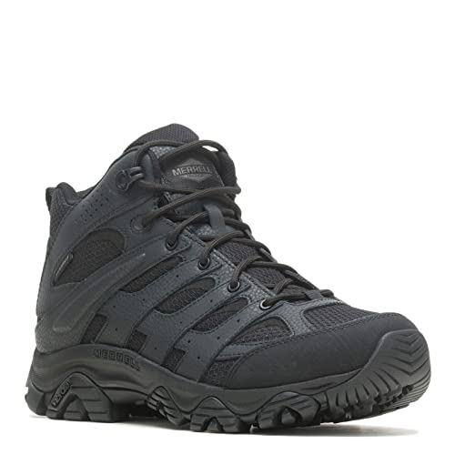 Merrell Men's Moab 3 Mid Tactical Waterproof Military Boot, Black, 10