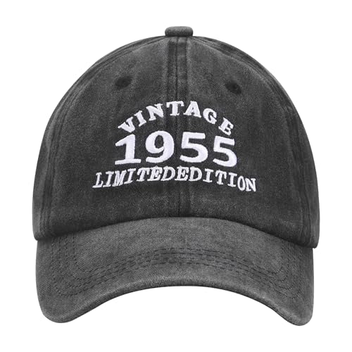 Starvortex Gorras de Hombre, 1955 Regalos Hombre 70 años, Vintage Gorra Beisbol Hombres, Clásico Sombrero Masculino,Regalo Cumpleaños Hombres Un Regalos Genial e Inusual para Papá y Abuelo