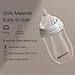 Numvim Natural Glass Baby Bottle for Breastfeeding Babies, Baby Essentials, Gentle Medium Flow, Wide Neck Bottle with Anti Colic Nipple for 3 Months Babies, Includes M Nipples (8Oz, 2 Packs)