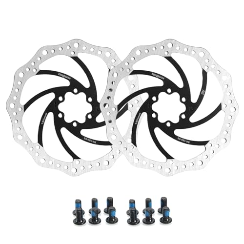 Yongness Bike Brake Disc with 12 Screws, 140mm/160mm/180mm/203mm, Brake Disc Rotor for City Bike Mountain Bike, Road Bike